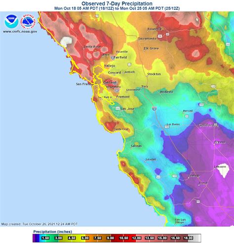 Bay Area rainfall chart: 48-hour totals